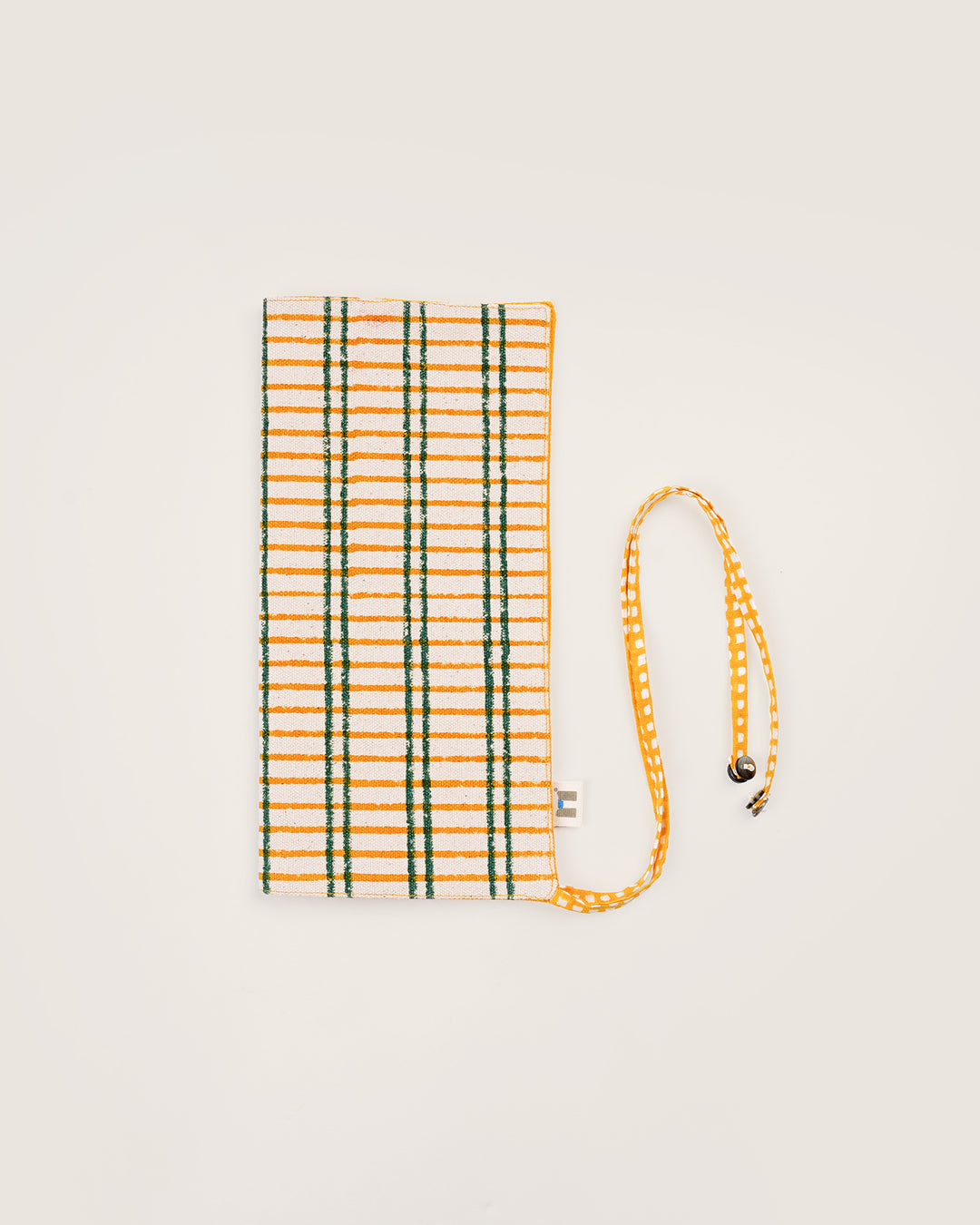 Set of 2 - Yellow & Green Checks Cutlery Case