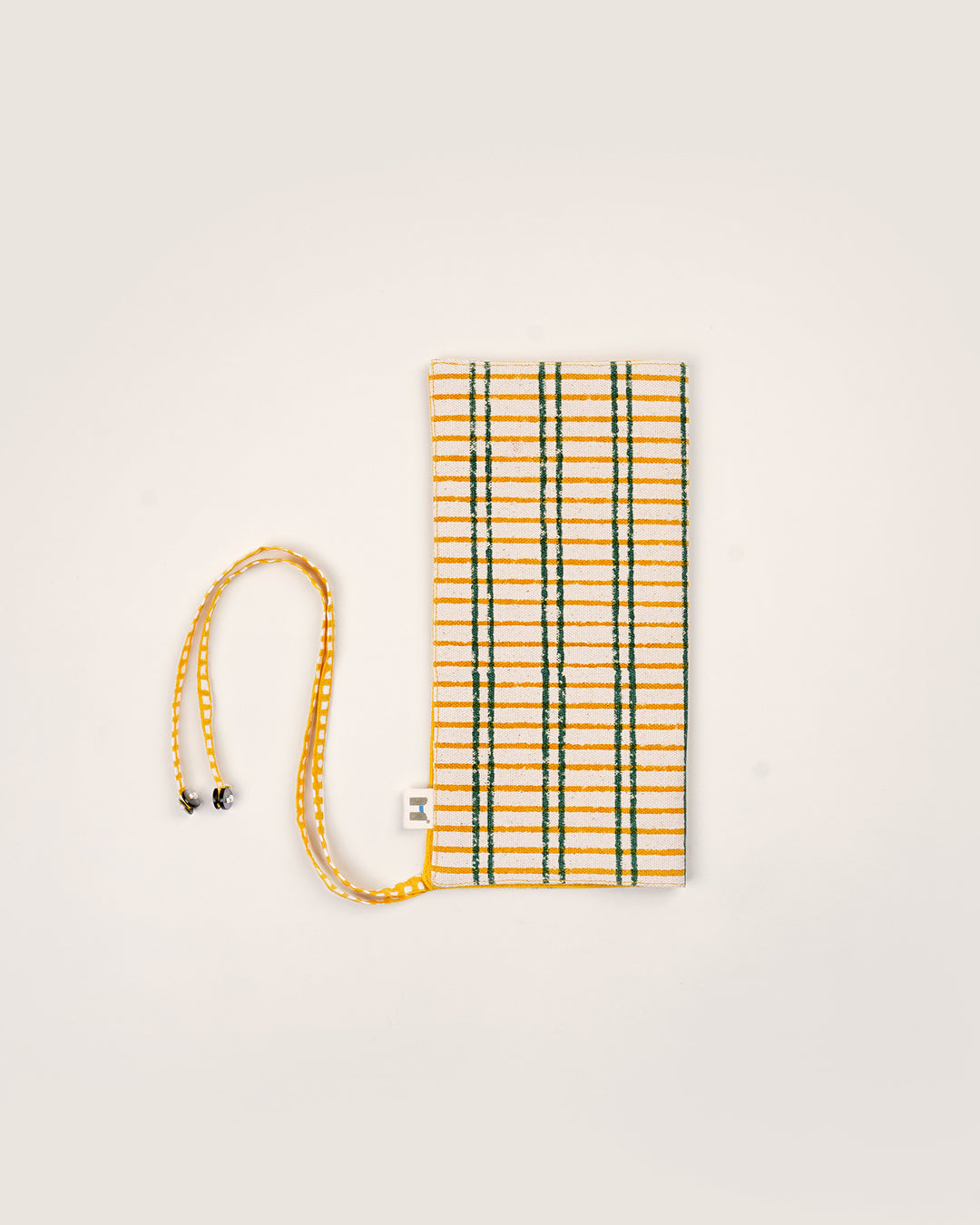 Set of 2 - Yellow & Green Checks Cutlery Case