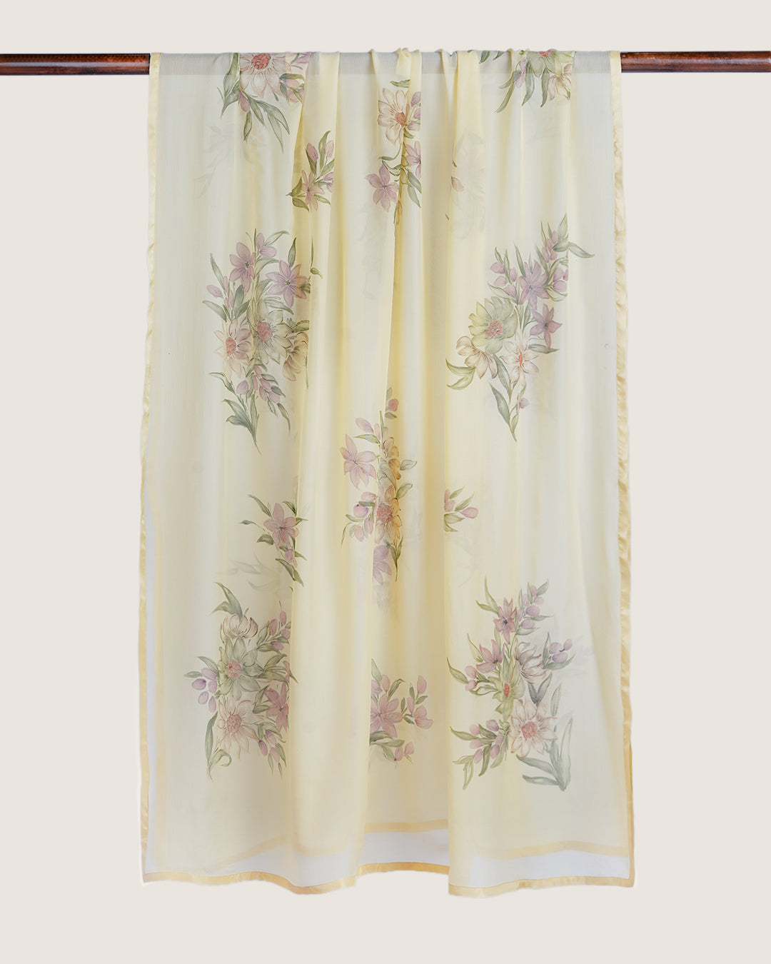 Yellow Saher Handpainted Chiffon Dupatta