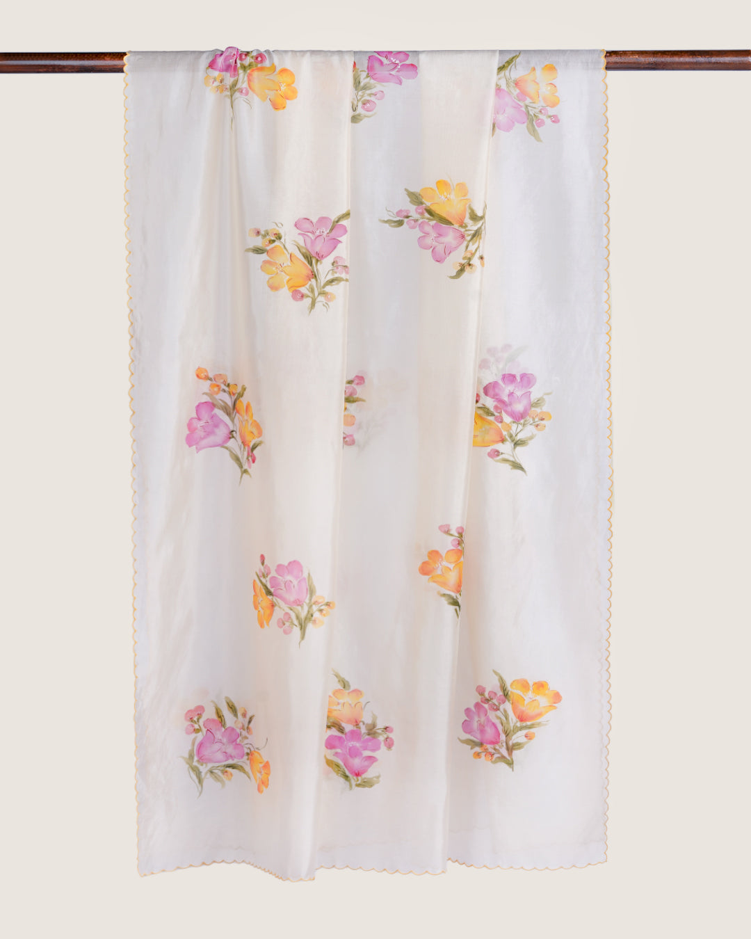 Off - White Manjiri Handpainted Silk Organza Dupatta