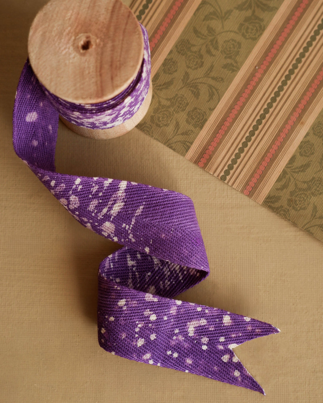 Purple Stipples - 2.5cm Fabric Gift Ribbon