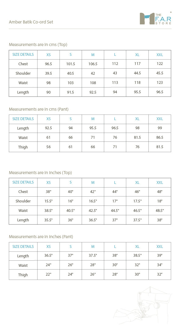 Amber Batik Co-ord Set Size Guide