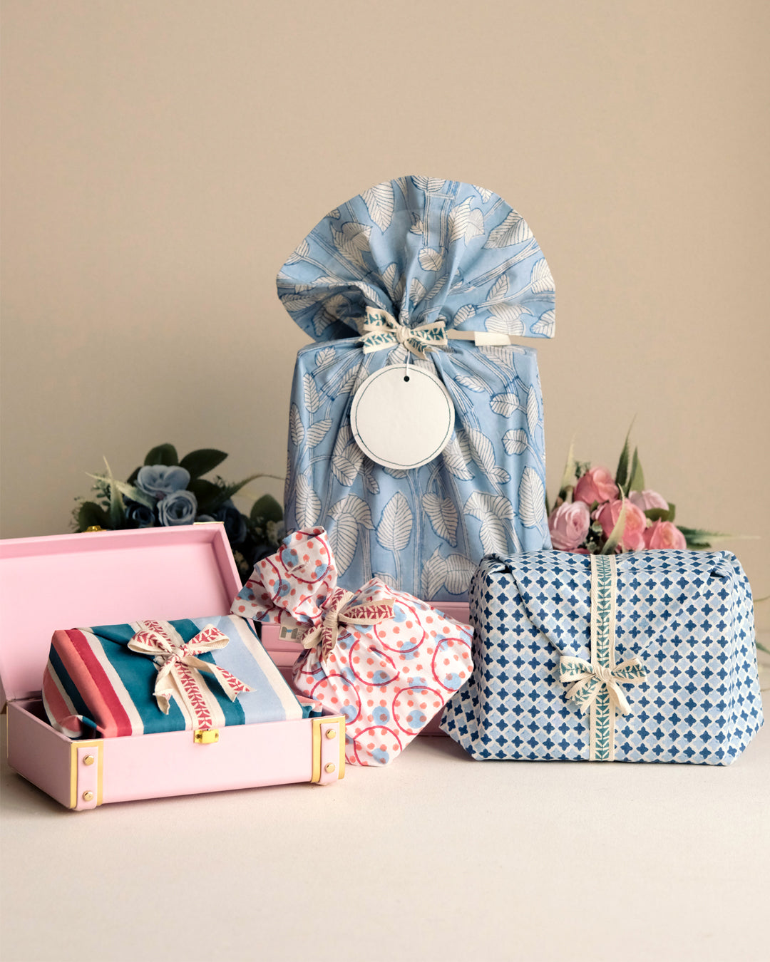 Set of 4 - Tohfa Blue Gift Sleeves