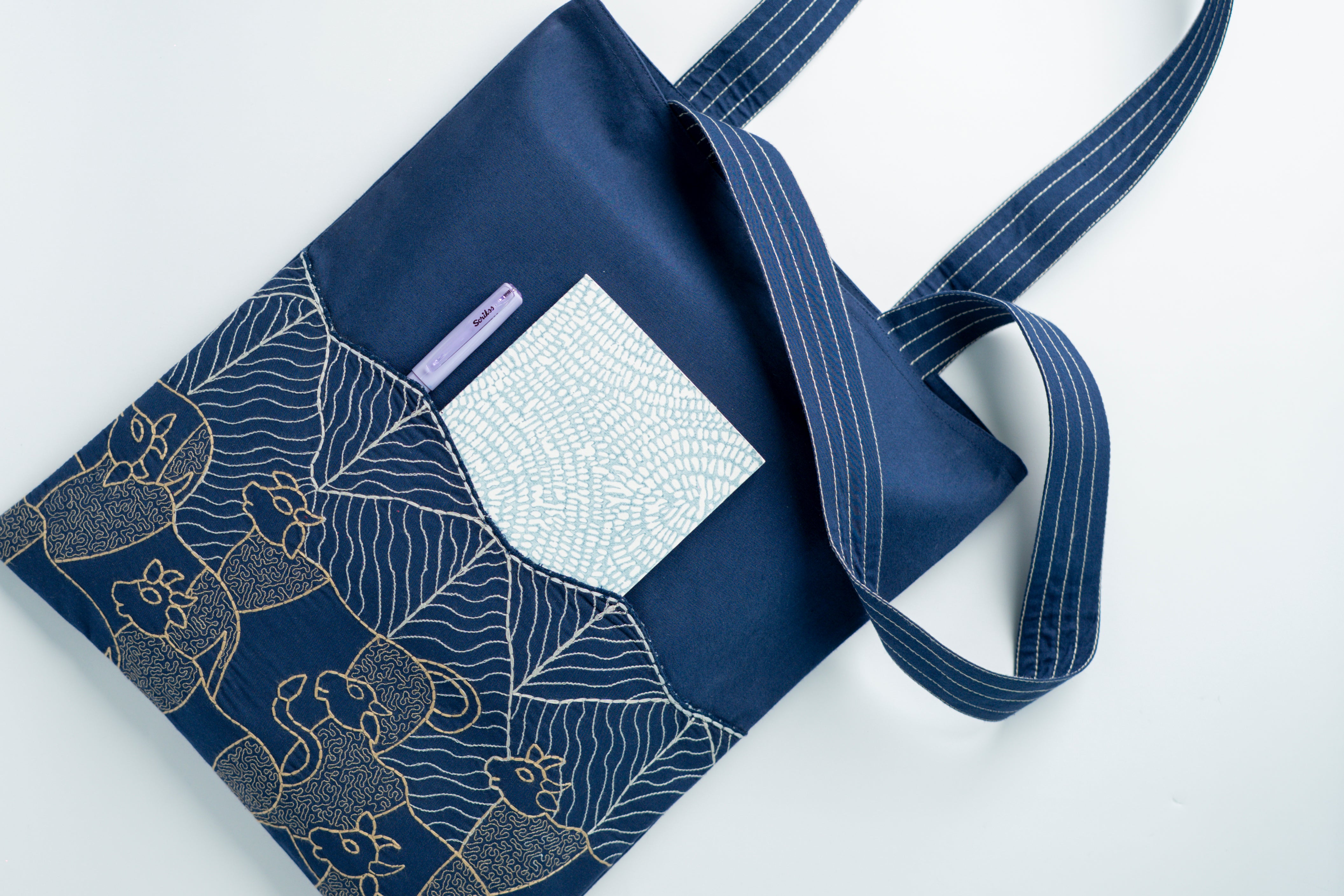 Gond Gaiya Blue Tote Bag