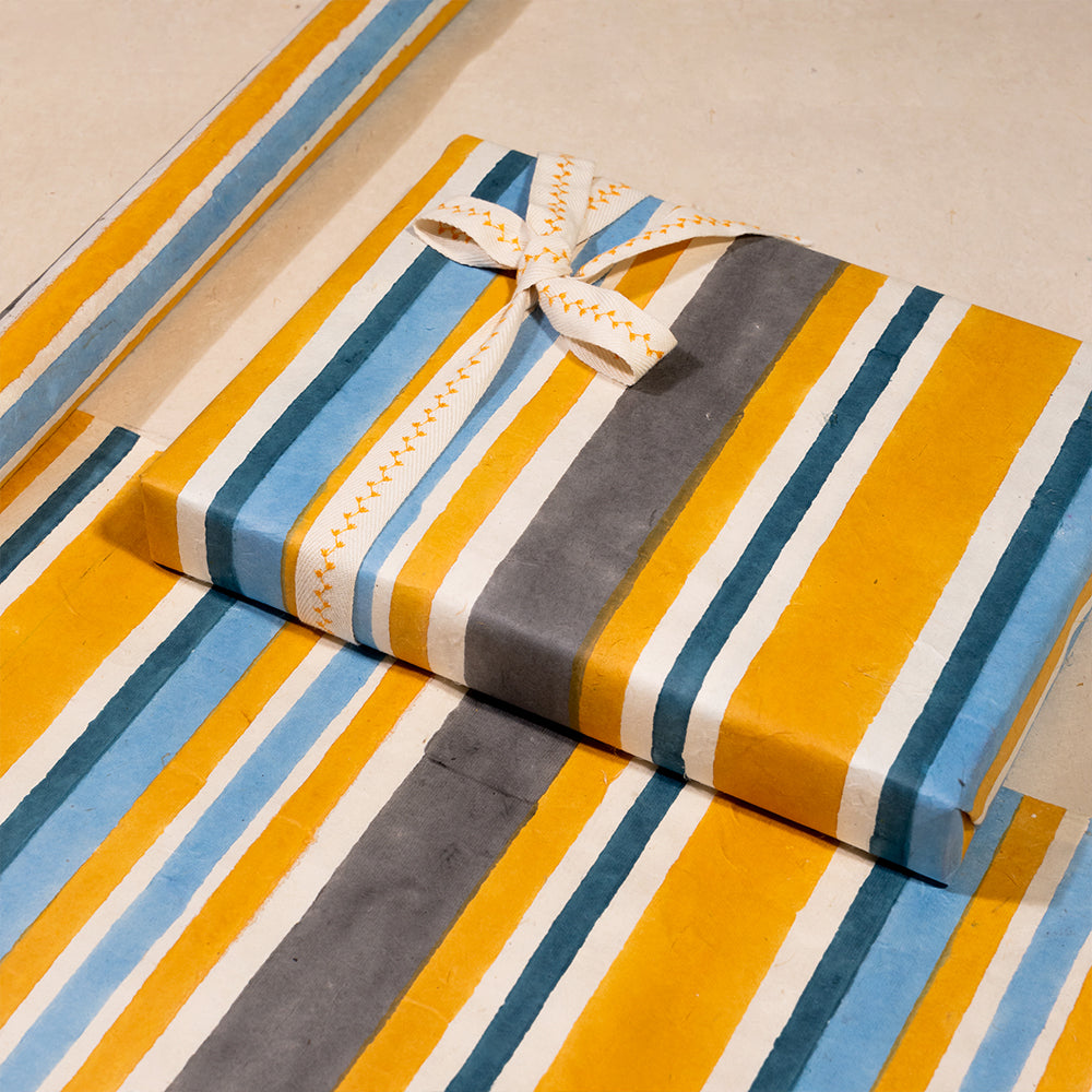 Shades of Blue 'N' Yellow Wrapping Paper