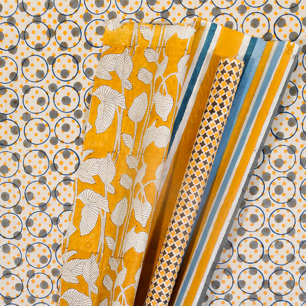 Shades of Yellow, Grey 'N' Blue Wrapping Paper
