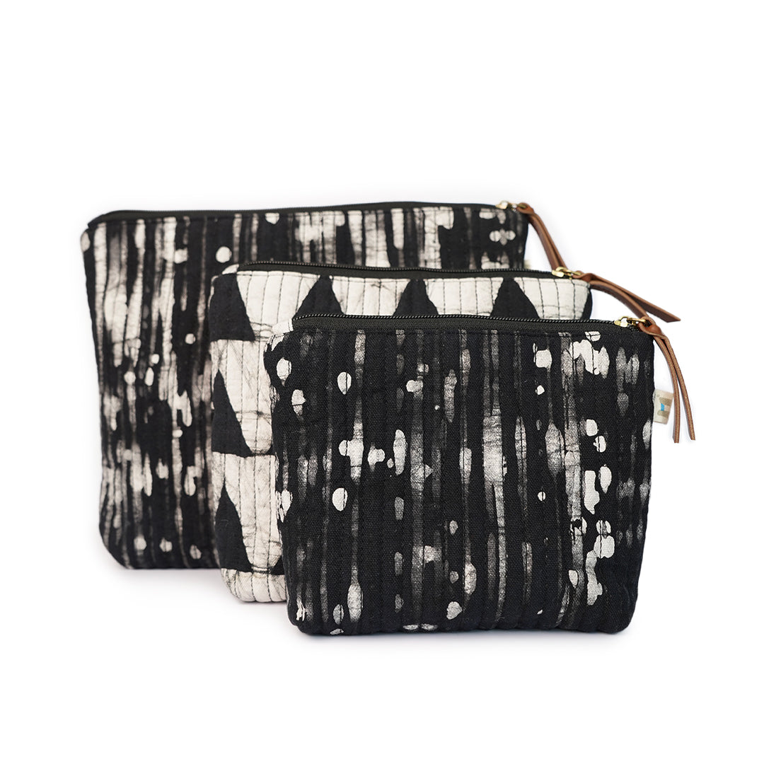 Set of 3 - Dark Fantasy Stripes Toiletry Pouches