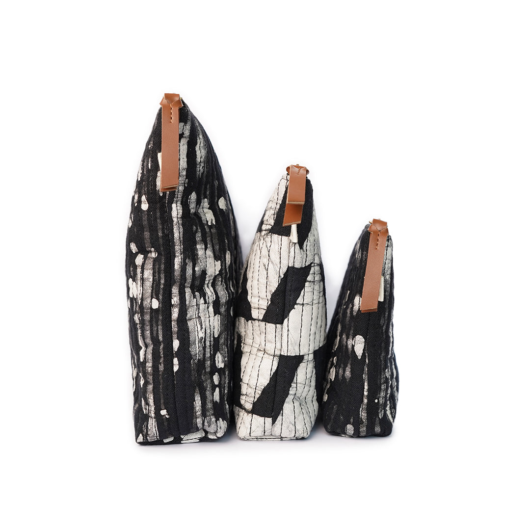 Set of 3 - Dark Fantasy Stripes Toiletry Pouches