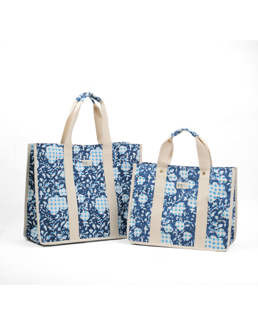 Botanical Bliss Blue - Square Tote