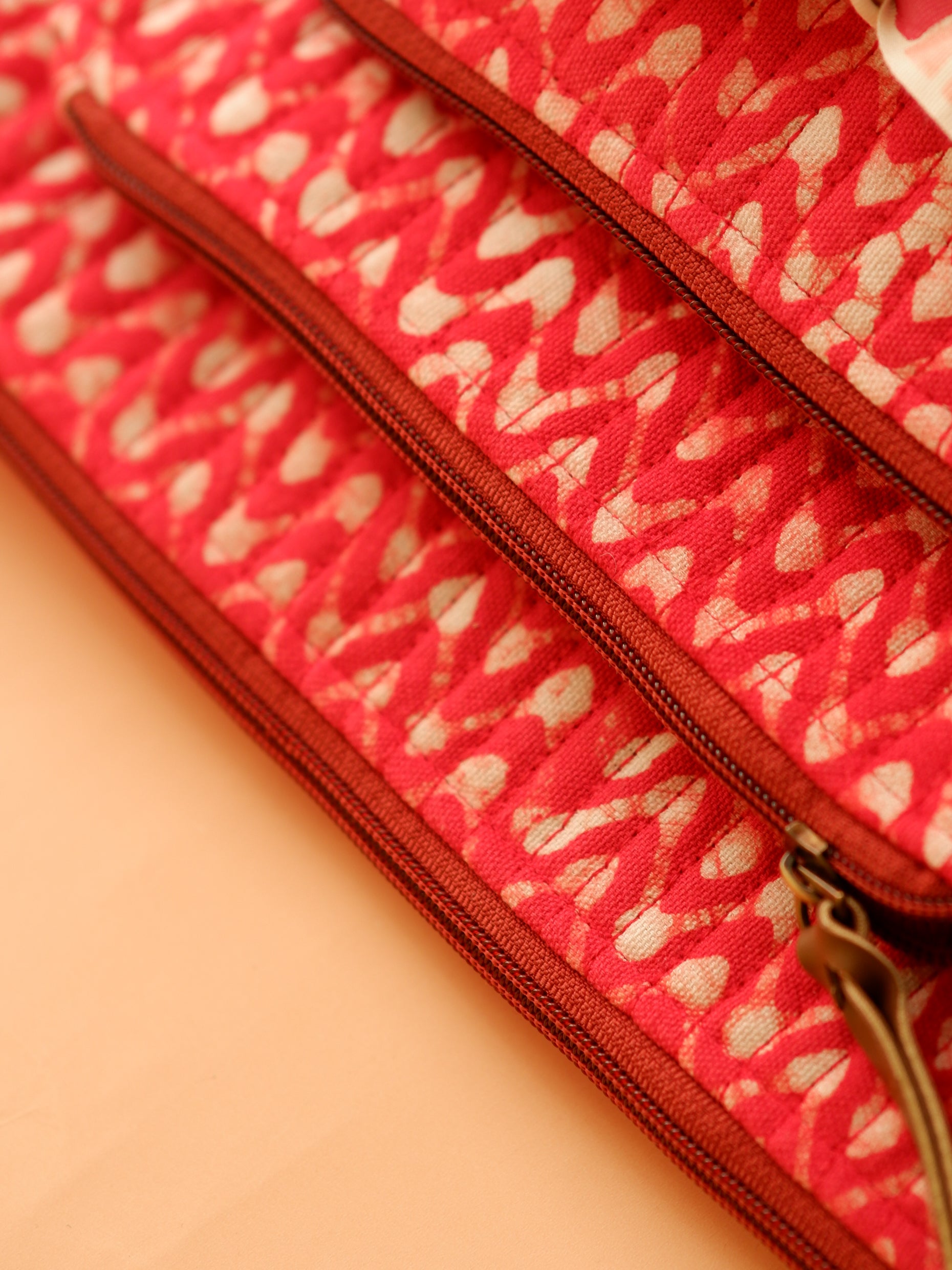 Set of 3 - Crimson Waves Toiletry Pouches