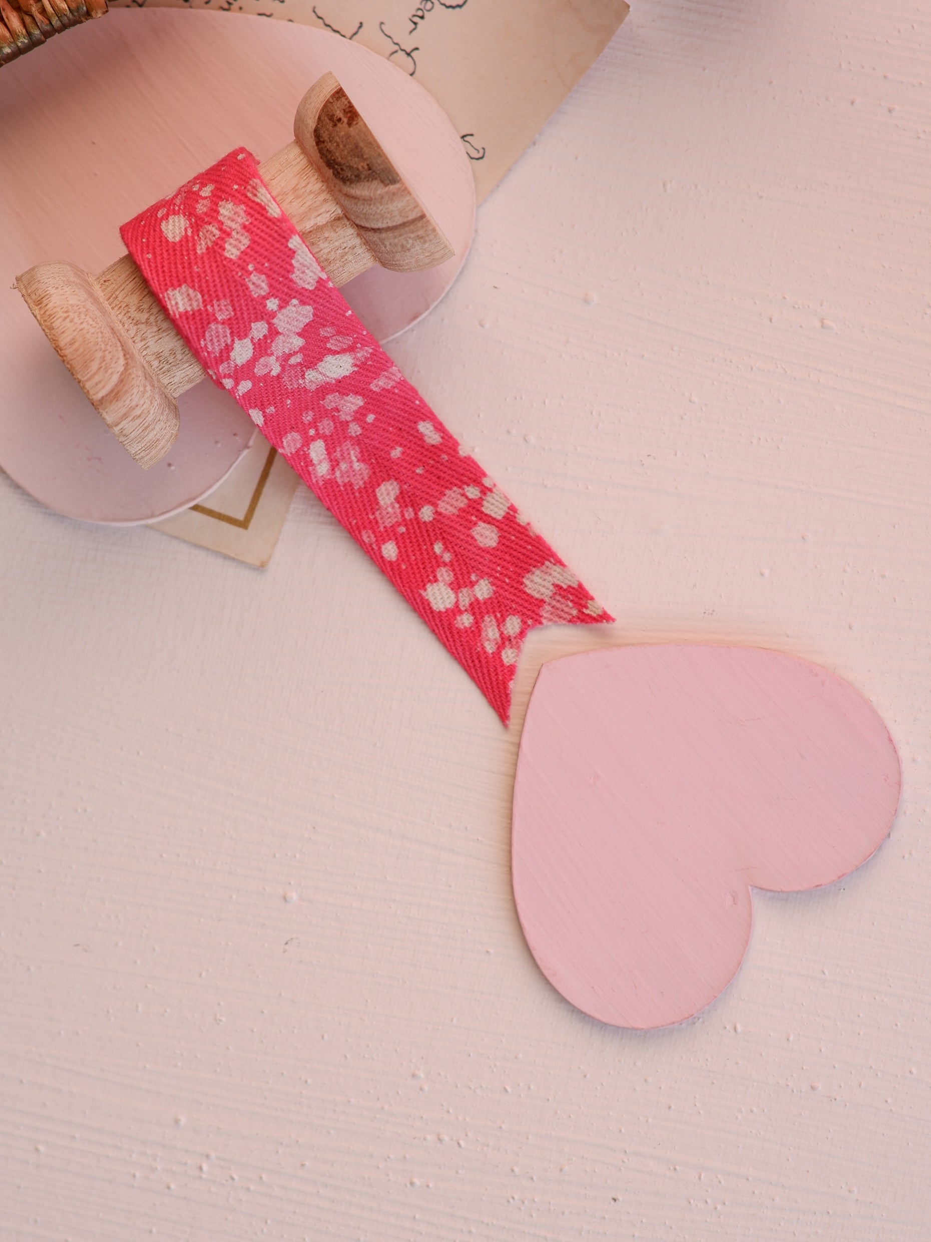 Pink Stipples - 1" Fabric Gift Ribbon