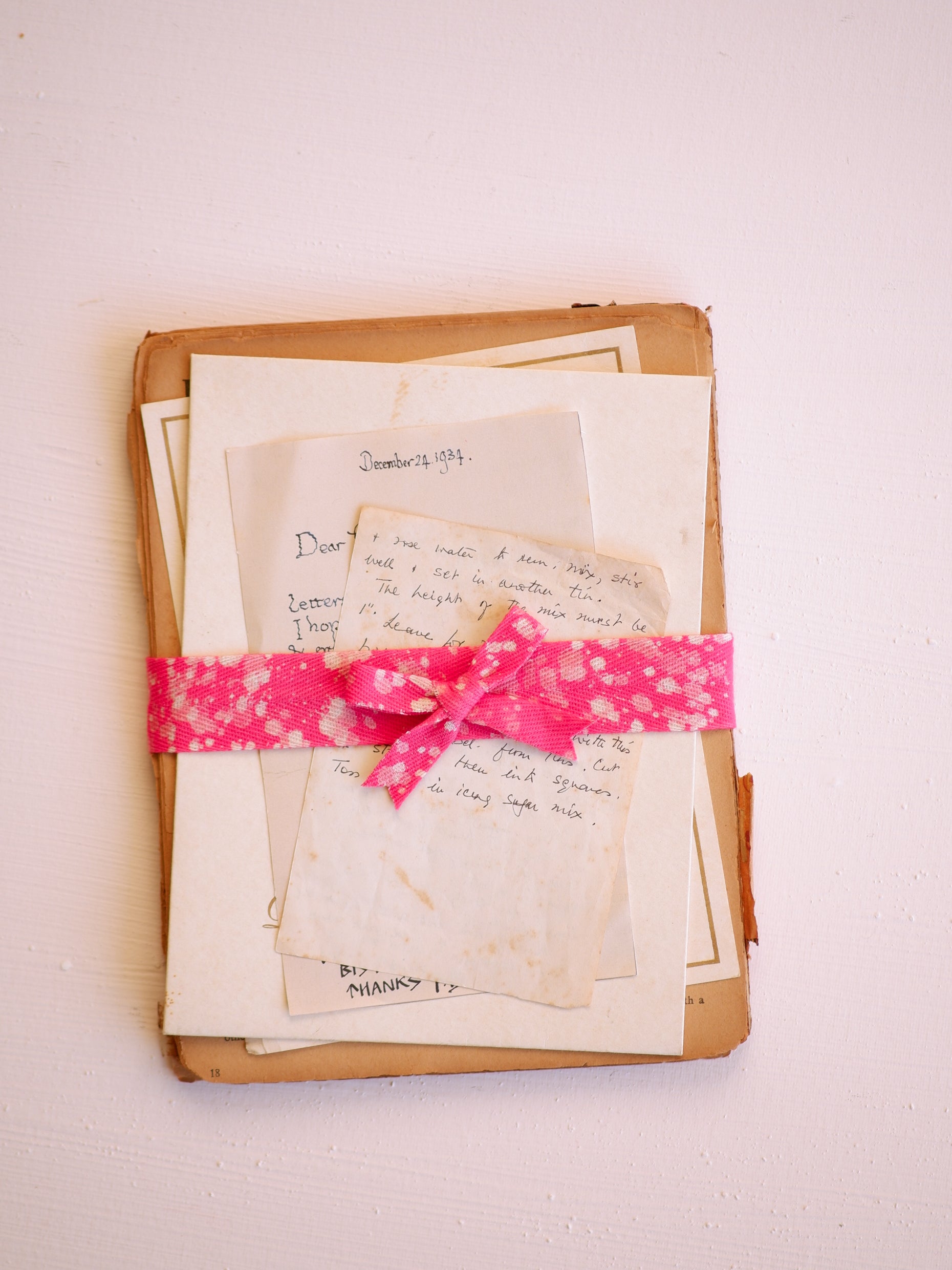 Pink Stipples - 1" Fabric Gift Ribbon