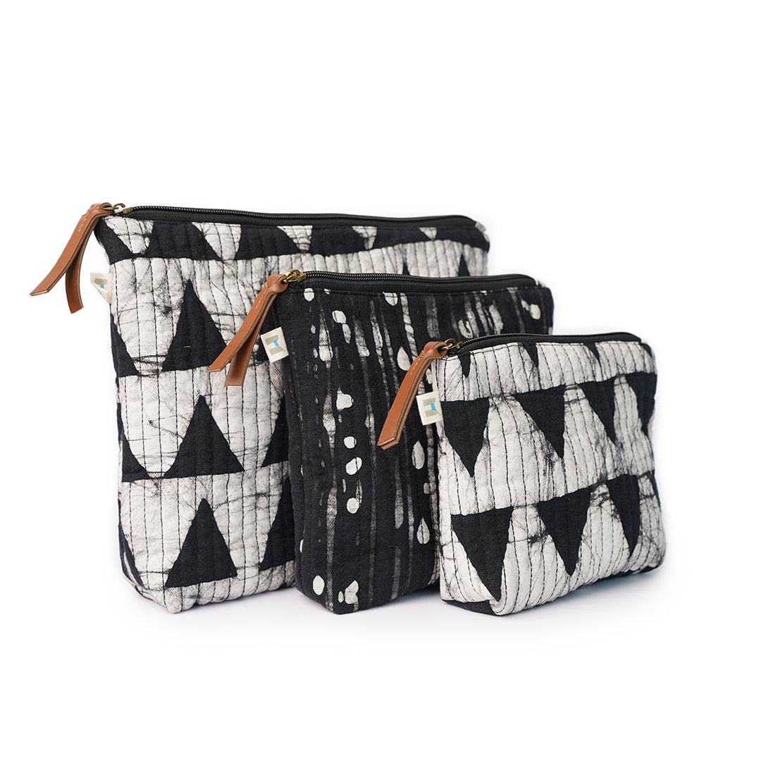 Set of 3 - Dark Fantasy Geometric Toiletry Pouches